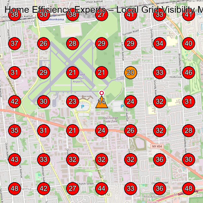 Home Efficiency Experts GeoGrid visibility map for Air Conditioning Contractor in Holbrook